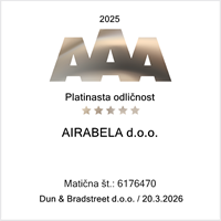 2025 AAA Platinasta odličnost - AIRABELA d.o.o. - Dun & Bradstreet